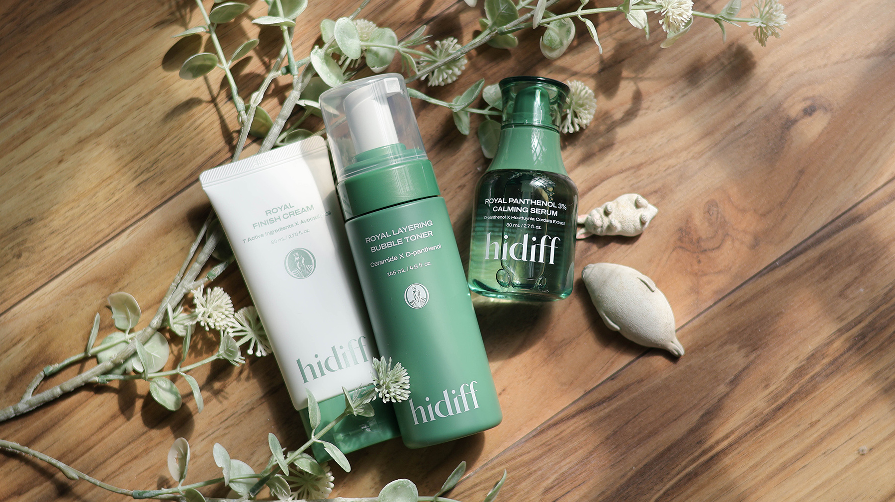 Hidiff綠珍珠系列／綠珍珠潤肌泡泡化妝水＋綠珍珠 D-泛醇 3% 高濃縮水精華＋綠珍珠酪梨修護乳霜＝韓式養膚 @Rosa的秘密花園