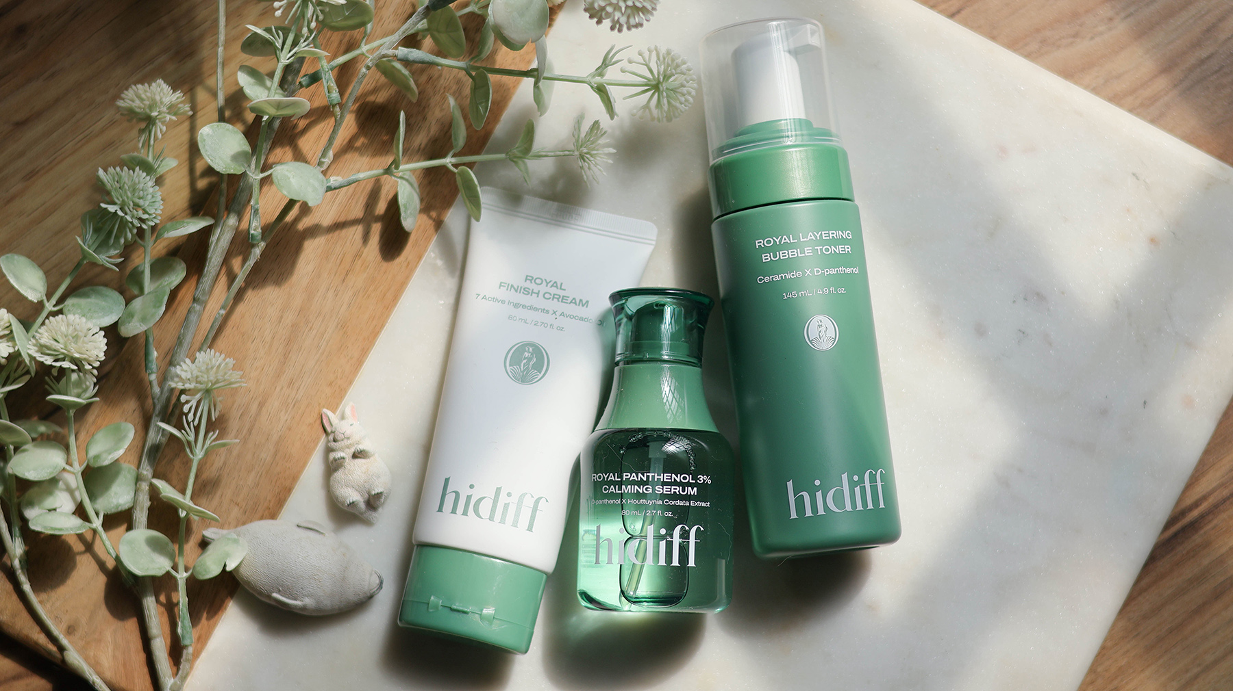 Hidiff綠珍珠系列/綠珍珠潤肌泡泡化妝水+綠珍珠 D-泛醇 3% 高濃縮水精華+綠珍珠酪梨修護乳霜=韓式養膚 @Rosa的秘密花園